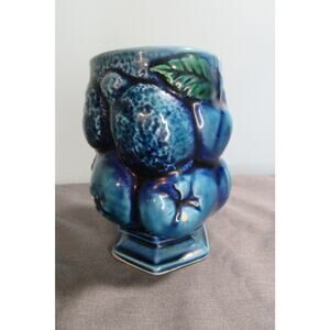 Vintage Inarco Blue Mood Indigo Blue Fruit Juice Tumblers Cups E2853